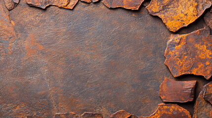 Poster - Rustic Textured Background with Weathered Metal and Orange Rust Accents for Art and Design Projects