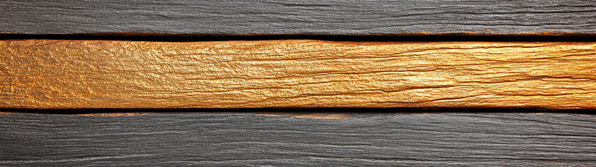 Poster - Textured Background of Golden Wood Grain with Dark Wooden Planks for Creative Design Projects