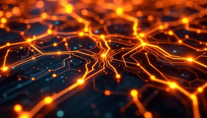 Wall Mural - illuminated electronic circuit board highlighting modern technological advancement