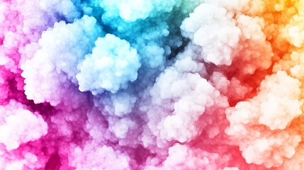 Poster - Vibrant Rainbow Cloud Abstract Background Digital Art Colorful Swirling Texture Design