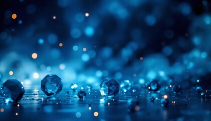 Wall Mural - luminous blue crystals ethereal futuristic landscape digital art