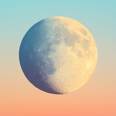 Wall Mural - artwork depicting a luminous crescent moon against a gradient sky at dusk. generative ai