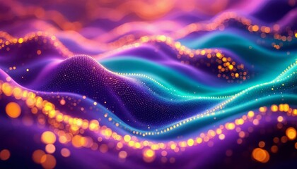 Wall Mural - luminous gradient waves an abstract display of glowing particles
