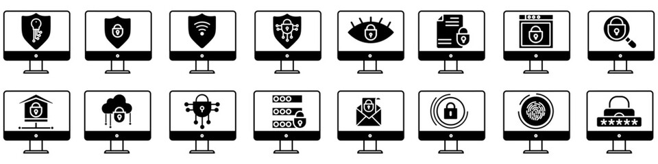 Wall Mural - password icon vector set. protection illustration sign collection. security symbol or logo.
