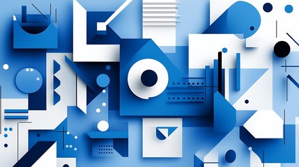 Abstract blue geometric shapes design