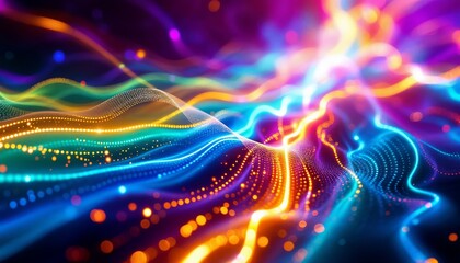 Wall Mural - radiant data streams a vivid visualization of information flow