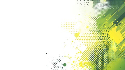 Canvas Print - Abstract graphic design with green and yellow splashes