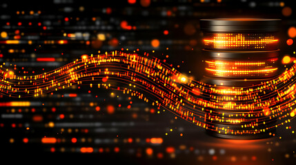 Data server glowing, digital flow, abstract background, tech concept