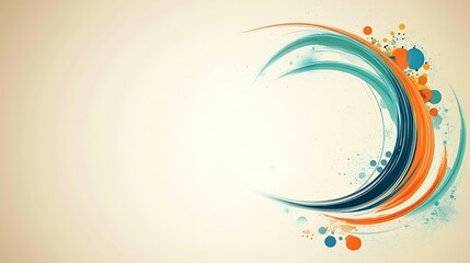 Canvas Print - Abstract graphic design, colorful swirls, circles, empty space, background, possible use in graphic design