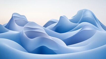 Abstract Background Swirling Blue Shapes With Movement, Depth, And Subtle Highlights In Vivid Color