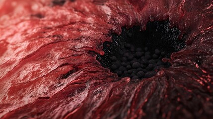 Aufkleber - Captivating Crimson Blossom   Macro Photography of Vibrant Red Floral Nature Showcasing the Intricate Textures Patterns and Beauty of this Stunning Botanical Masterpiece