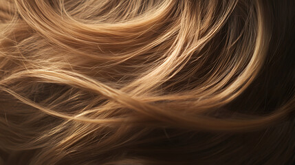 Poster - Captivating waves of golden blonde hair with a soft flowing texture create a dynamic and alluring visual composition