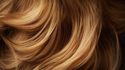 Aufkleber - Captivating Waves of Radiant Blonde and Brown Hair in Elegant Studio Portrait Showcasing the Beauty and Texture of Luxurious Hairstyle with Vibrant Highlights and Lowlights