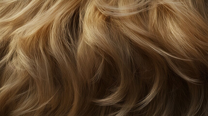 Aufkleber - Closeup detailed view of soft silky glamorous blonde curly hair with flowing waves and coils  Organic natural hair texture background in a professional studio setting  Elegant feminine