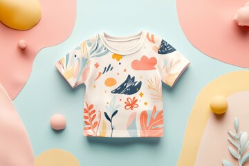 Canvas Print - Adorable Baby Tee with Floral Print