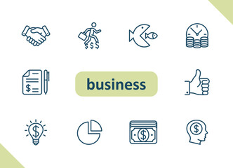 Wall Mural - Business icons. Savings, investment, investing, finance vector icon set