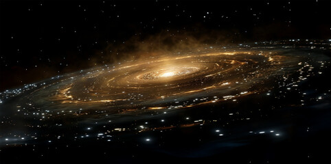 massive black hole with glowing accretion disk