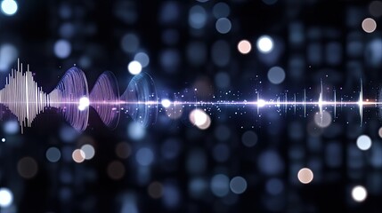 Wall Mural - abstract representation of a sound wave showcases colorful spectrum patterns in red and purple again