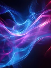 Wall Mural - abstract light painting with blue and pink waves creating a dynamic and modern background