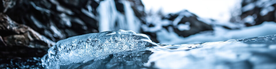 Wall Mural - Ice Formation in Winter Water