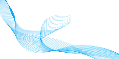 Wall Mural - abstract modern background with blue wavy lines and particles, abstract wavy lines and neon glow on 