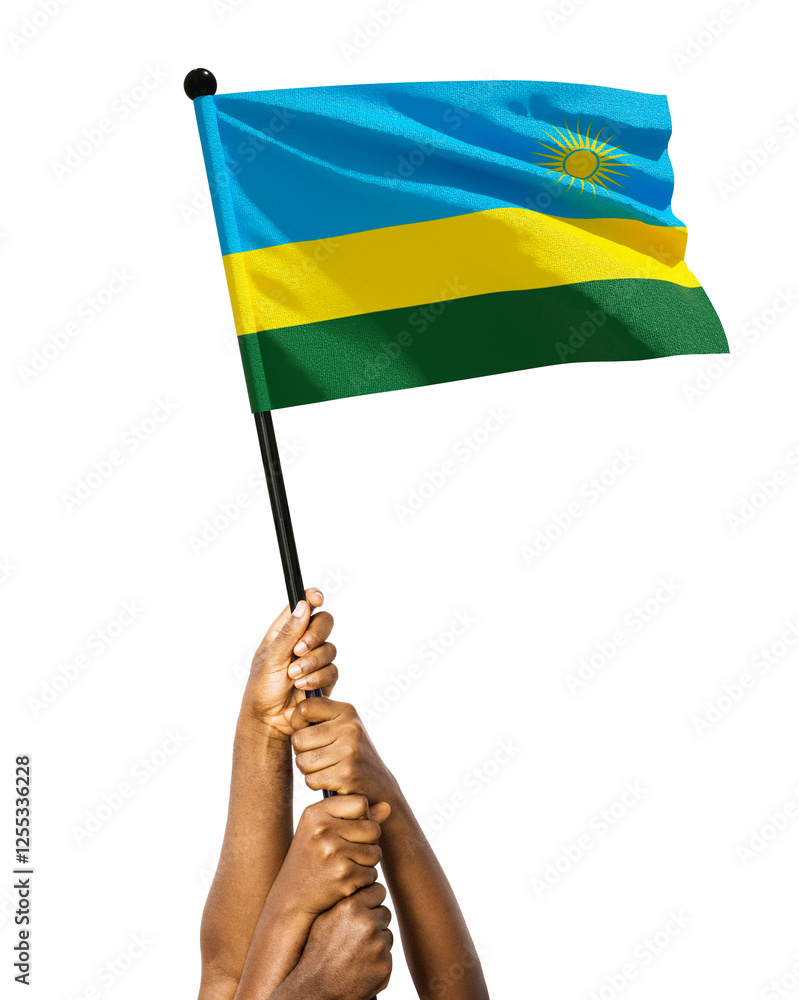 Many different group black African hands holding lifting raising ...