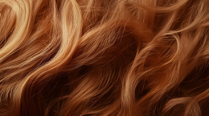 Aufkleber - Vibrant and Captivating Curly Auburn Hair Texture Backdrop for Beauty and Fashion Editorials  Rich glossy and flowing hair cascading against a natural