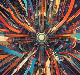 Wall Mural - illustration of abstract technology background.