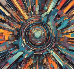 Wall Mural - illustration of abstract technology background.