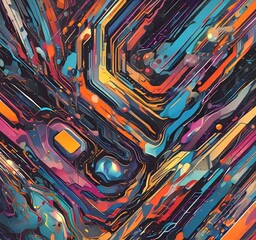 Wall Mural - illustration of abstract technology background.