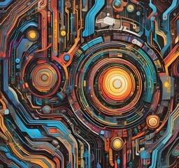 Wall Mural - illustration of abstract technology background.