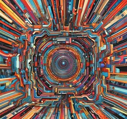 Wall Mural - illustration of abstract technology background.