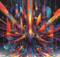 Wall Mural - illustration of abstract technology background.