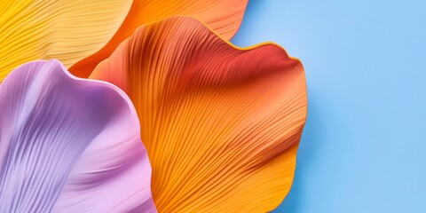 Poster - Dynamic Floral Abstraction Art on Textured Blue Canvas Vibrant Color Fusion for Modern Interior Design and Creative Marketing