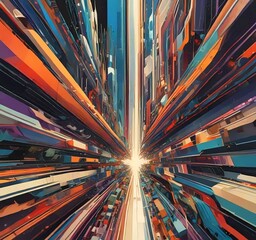 Wall Mural - illustration of abstract technology background.
