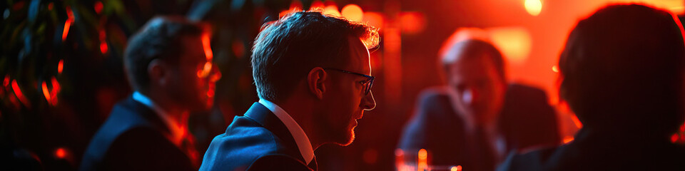 Wall Mural - Man in Suit at a Social Gathering