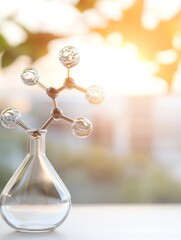 Aufkleber - Biophilic Molecular Visualization Glass Apparatus Showcasing Healthcare Innovation and Scientific Research - Modern Biomedical Content for Medical Advancement