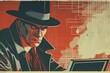 © Aupurbo - Retro-style Propaganda Poster Encouraging Vigilance Against Cyber Threats and Promoting Online Safety in an Engaging and Artistic Manner