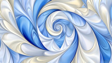 Canvas Print - Abstract Swirl of Blue and White Color Pattern with Optical Illusion and Decorative Effect