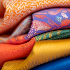 Leinwandbilder - Maximalist Interior Design Fabrics Vibrant Textures and Patterns for Dynamic Home Decor - Enhance Commercial Spaces with Bold Colors and Artistic Enhancements
