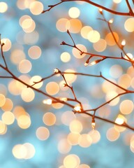 Fototapete - Dreamy Bokeh Night Sky Modern Abstract Art with Illuminated Light Particles for Inspirational Content and Ambient Branding in Creative Industries