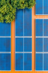 Leinwandbilder - Geometric Aesthetic of Solar Panels on Industrial Rooftop - Advanced Clean Energy Infrastructure for Sustainable Business Growth in Eco-Friendly Manufacturing