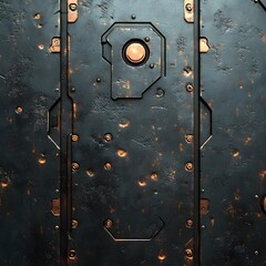 Wall Mural - a sleek sci-fi texture with faint digital noise and soft metallic accents.