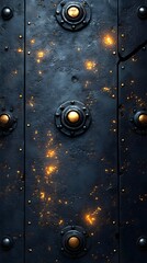 Wall Mural - a sleek sci-fi texture with faint digital noise and soft metallic accents.