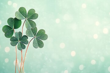 Wall Mural - Celebrate st patrick's day with lush green shamrocks in nature's peaceful setting