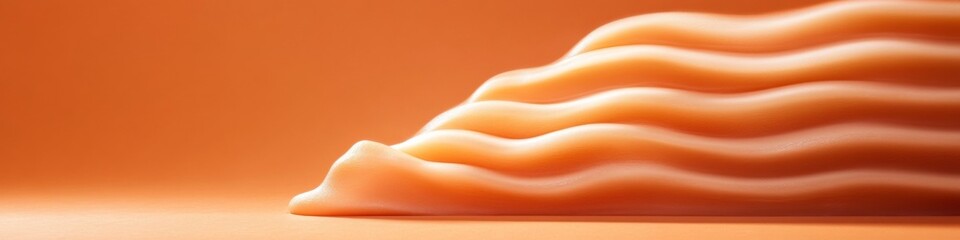 Poster - Dynamic Sculptural Form in Fluid Terracotta Hues Textured Waves for Modern Aesthetic Influences - Contemporary Interior Design and Architectural Visualization