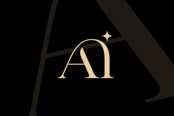 Wall Mural - ai or ia letter logo icon design. classic style luxury initials monogram.