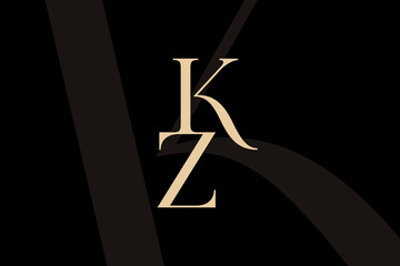 Wall Mural - kz or zk letter logo icon design. classic style luxury initials monogram.