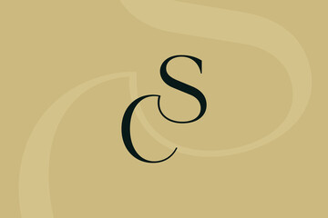 Wall Mural - sc or cs letter logo icon design. classic style luxury initials monogram.
