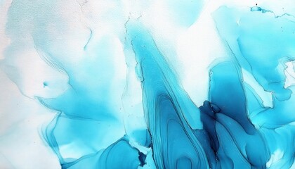 Poster - turquoise fluid ink abstract texture for modern backgrounds, wall art, packaging design, or digital media graphics

